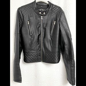 Trevo Faux Leather Quilted Jacket - Women’s Large